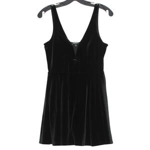 Express Dress Velvet Y2K Grunge 90s Minimalist Dark Academia Goth Black Small